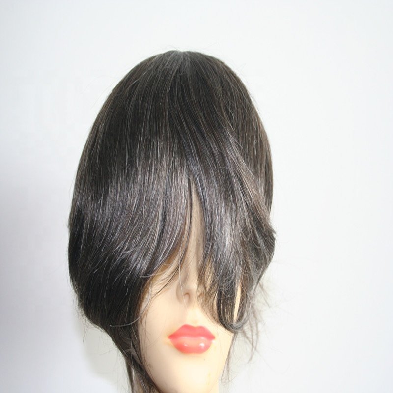 Short Indian Remy Human Hair Prosthetics Top Head Pieces Swiss lace Front Toupee with Bleached Knots