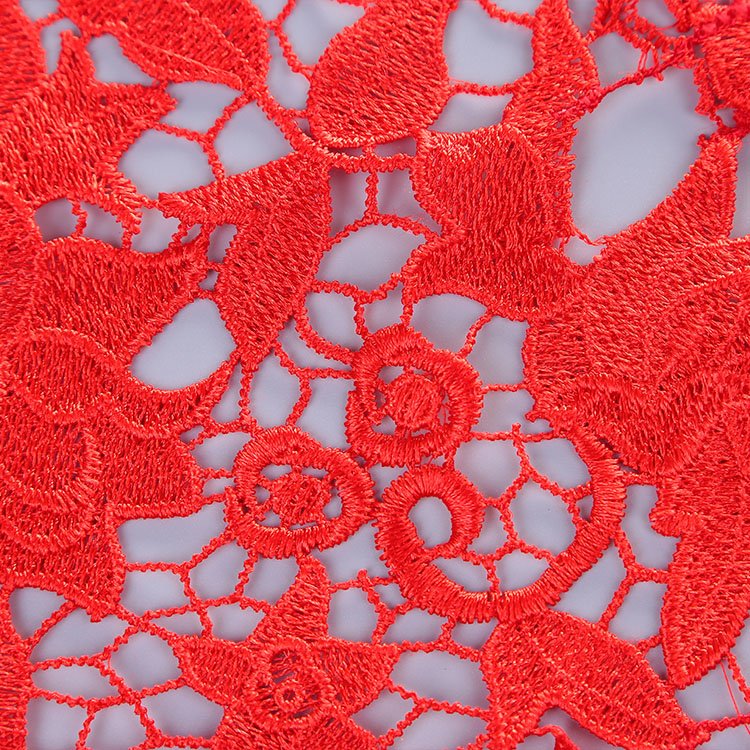 Professional supplier custom beautiful embroidery mesh lace fabric/water soluble african chemical lace