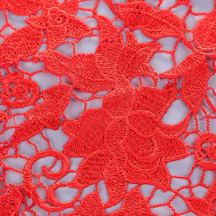Professional supplier custom beautiful embroidery mesh lace fabric/water soluble african chemical lace