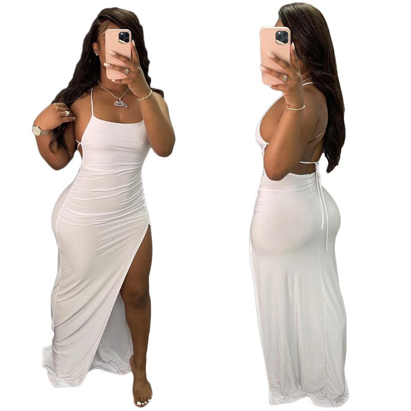 RUICHI women clothing Knit Long Dress Women Sexy Elegant Sleeveless Bodycon One-piece Sundress