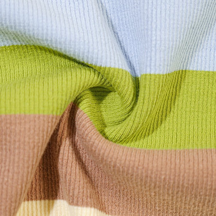 Sustainable organic bamboo 95% cotton 5% spandex knit rib fabric for sweater