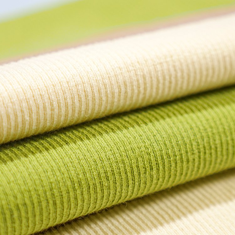 Sustainable organic bamboo 95% cotton 5% spandex knit rib fabric for sweater