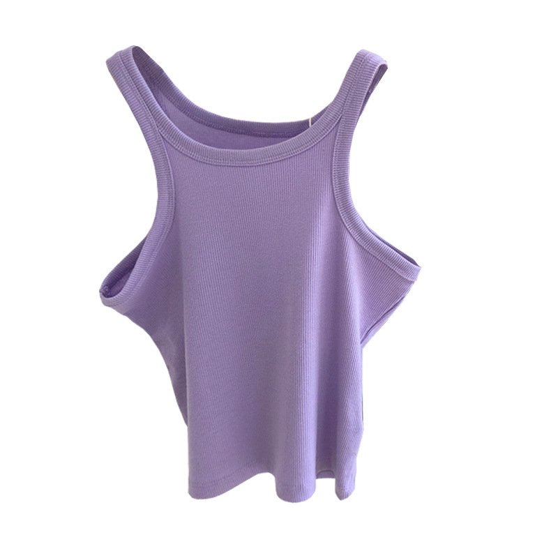 Custom Logo Private Label Summer Solid Color Bodycon Crop Tank Tight Ribbed Tank Tops