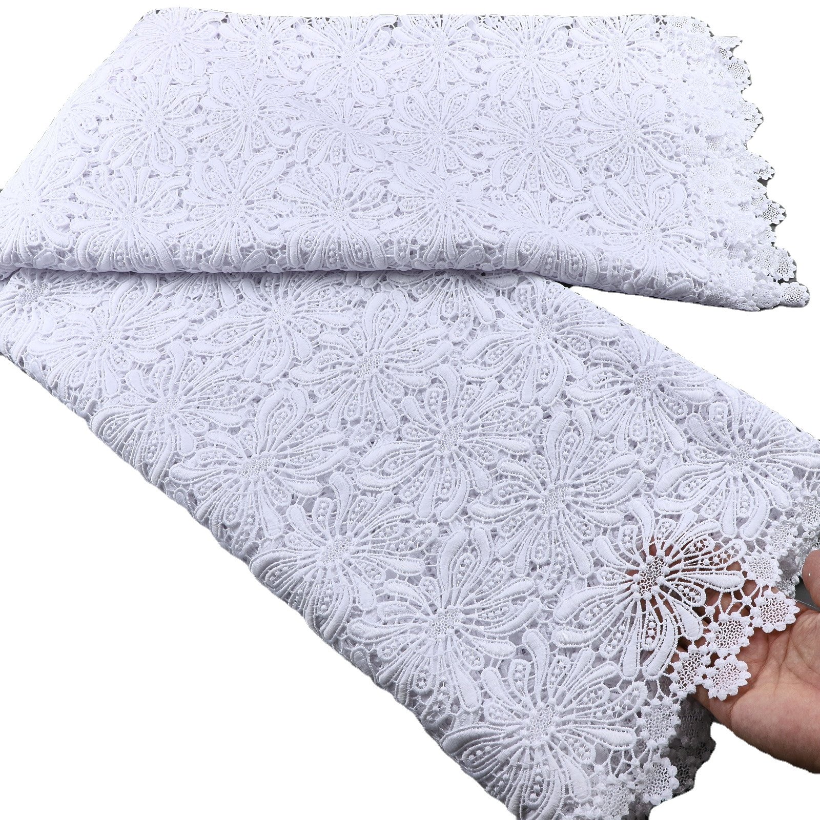 2023 High quality soft water soluble lace Nigerian women embroidery fabric comfortable guipure lace fabric for wedding/party