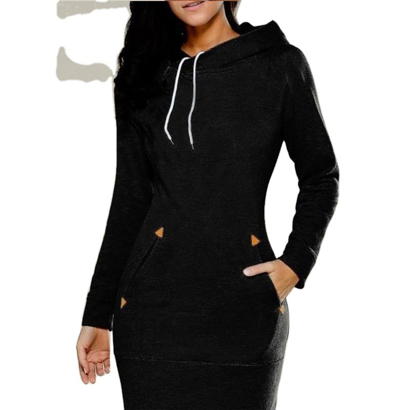 Sweatshirt Dresses Plus size 2023 Custom Rib Knit Long Sleeve Elegant Women Outfit Casual Hood Plus Size Women Dress