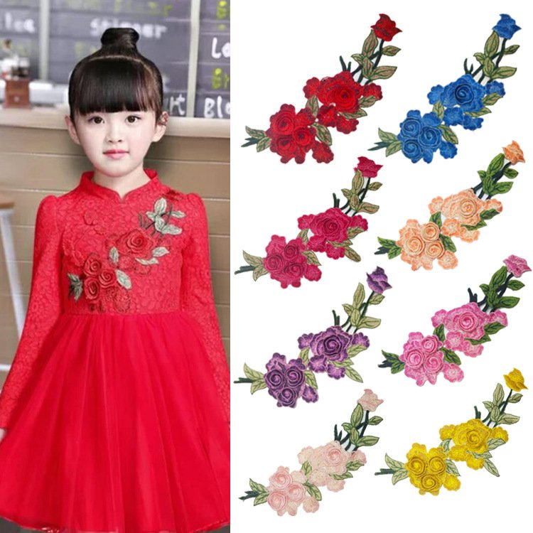 Exquisite Flowers Patches Chemical Lace Embroidery Corsages Appliques Patch