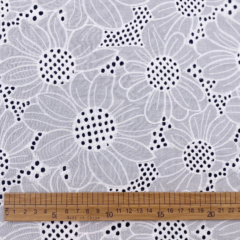 Good price PFD white textile industry eyelet swiss cord lace embroidery 100% cotton voile fabric for women wedding dresses