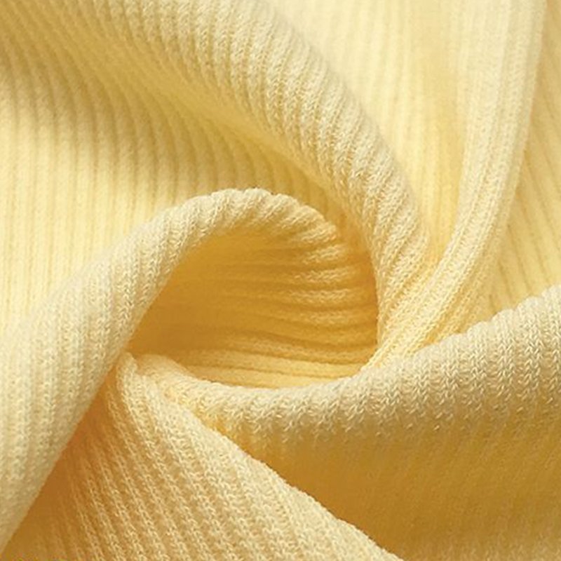 2X2 Rib 100% cotton strong twist knitted fabric, skin care elastic bottoming yoga clothing fabric