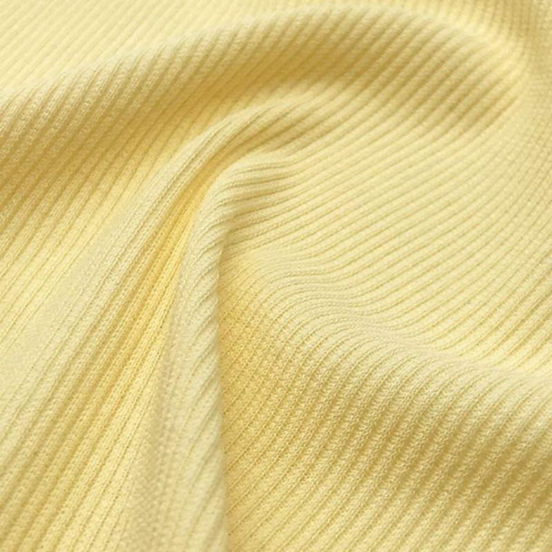 2X2 Rib 100% cotton strong twist knitted fabric, skin care elastic bottoming yoga clothing fabric