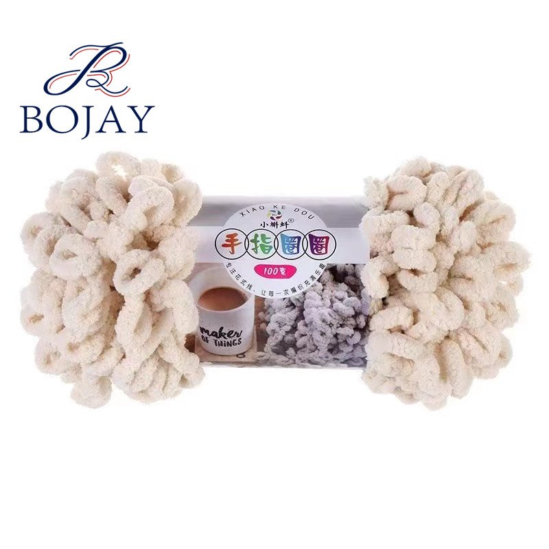 Bojay Multiple Colors 100% Polyester Chenille Yarn Chunky Finger Loop Yarn for Hand Knitting Crochet Jumbo Yarn