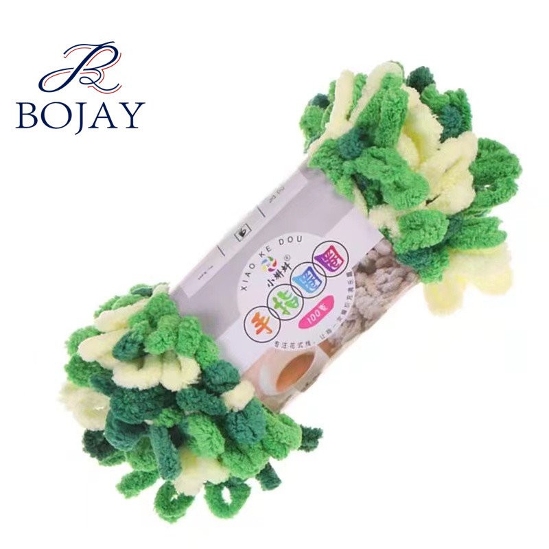 Bojay Multiple Colors 100% Polyester Chenille Yarn Chunky Finger Loop Yarn for Hand Knitting Crochet Jumbo Yarn