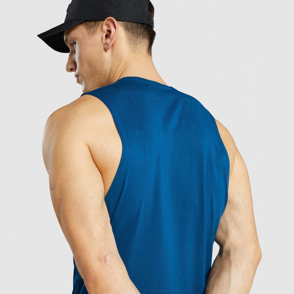High Quality Men'S Tank Tops Square Cut Muscle Ribbed Tank Tops Custom Wholesale Gym Stringer Tank Top Men
