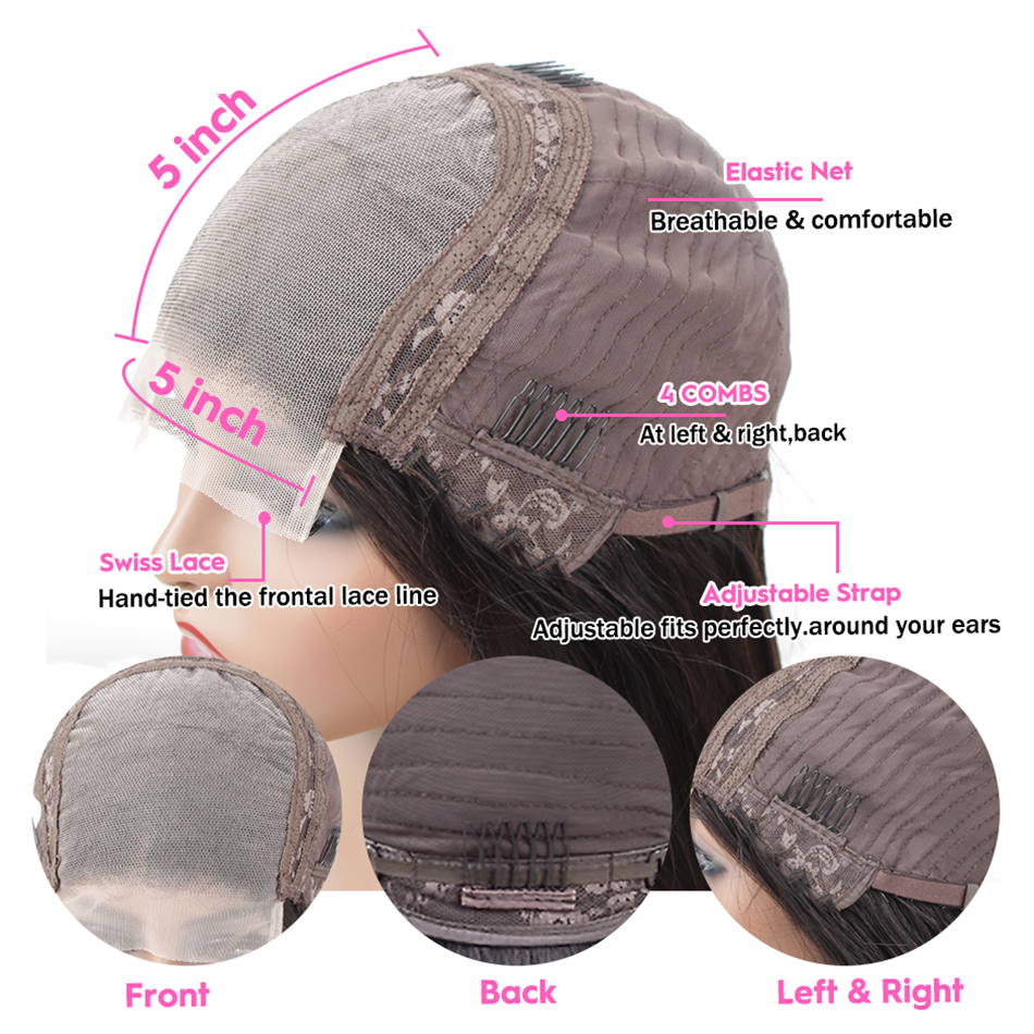 Cheap 5X5 HD Lace Closure Wigs Pre Plucked With Baby Hair Raw Indian Bone Straight Human Hair Lace Front Wigs For Black Women