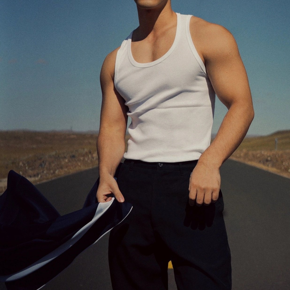 Men Fitness Clothing Sport Gym Vest For Men Stringer Tank Top White Ribbed Tank Top