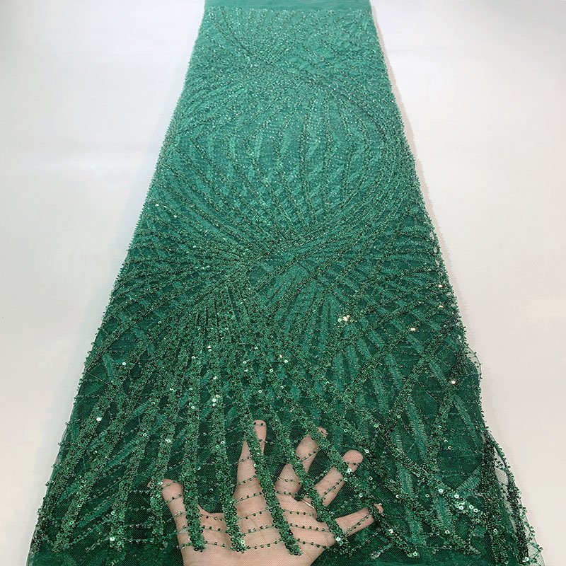 Gorgeous Color Crystal Sequin Bead Tube Evening Gown Tulle Fabric Sequin Embroidery Bead Tube Prom Dress Lace Fabric