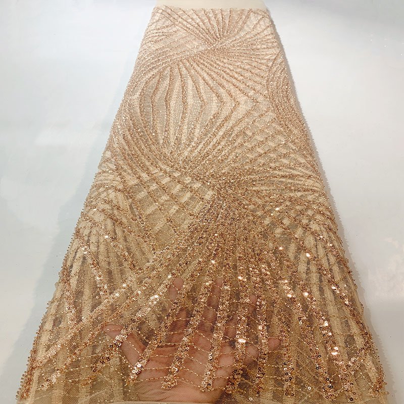 Gorgeous Color Crystal Sequin Bead Tube Evening Gown Tulle Fabric Sequin Embroidery Bead Tube Prom Dress Lace Fabric