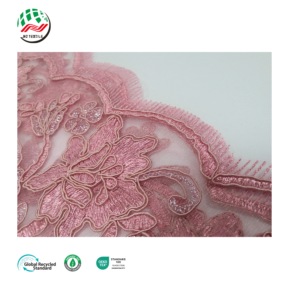 High Quality 100% Polyester Mesh Fancy Embroidery Beaded Bridal Laces Fabrics
