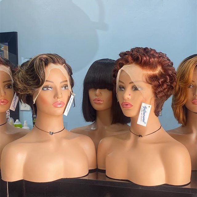 Cheap Perruque 13x4 Hair for Black Weavelace Frontahairxie Cut Curly Women Wig ,hd L100 Short Brazilian Hair Full Lace Wigs 180%