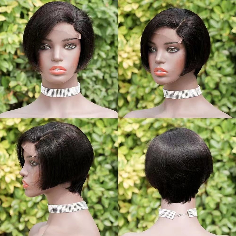 Cheap Perruque 13x4 Hair for Black Weavelace Frontahairxie Cut Curly Women Wig ,hd L100 Short Brazilian Hair Full Lace Wigs 180%