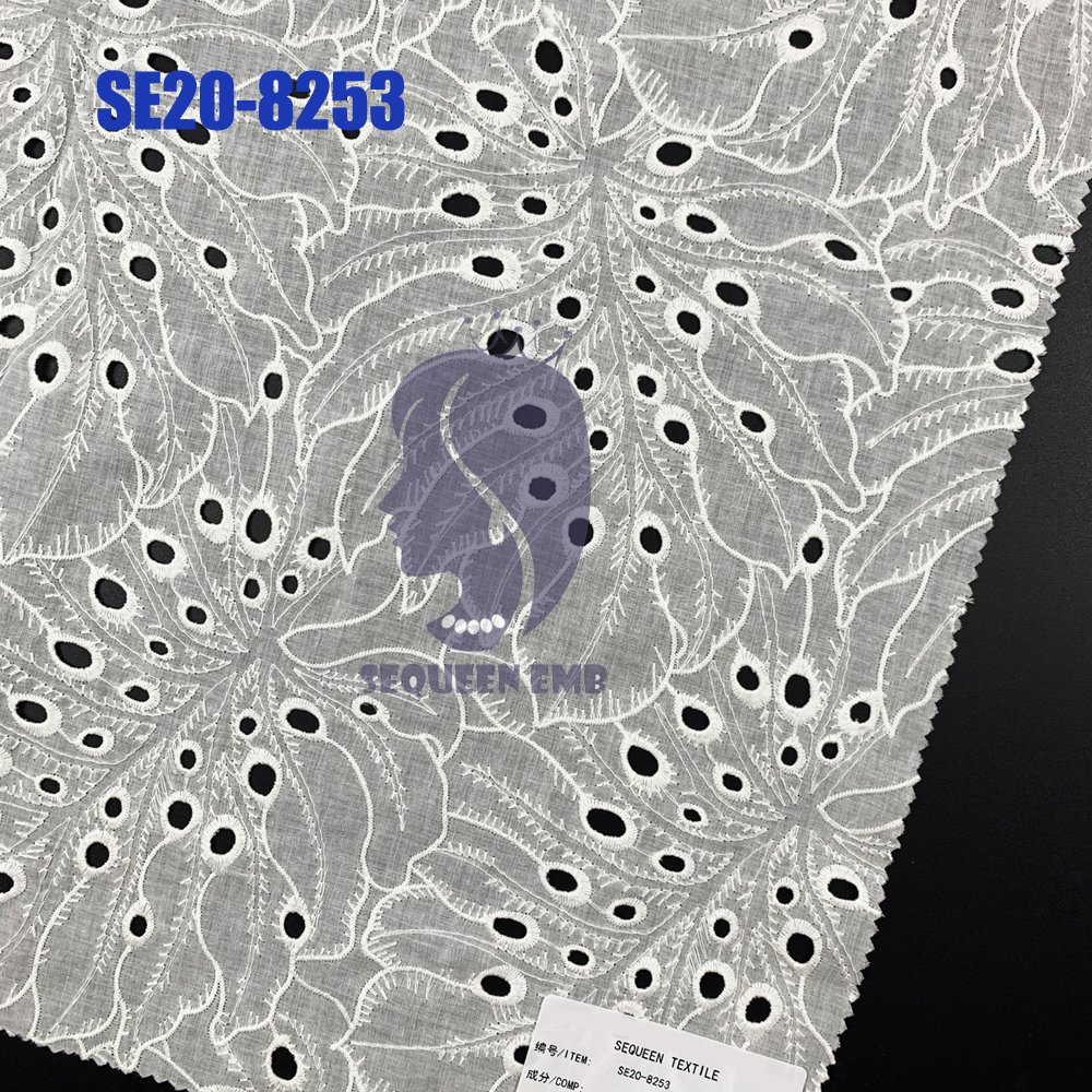 White Ivory Cotton voile 9088 eyelet embroidery lace for Girl's summer dress skirt textiles garments embroidery fabric