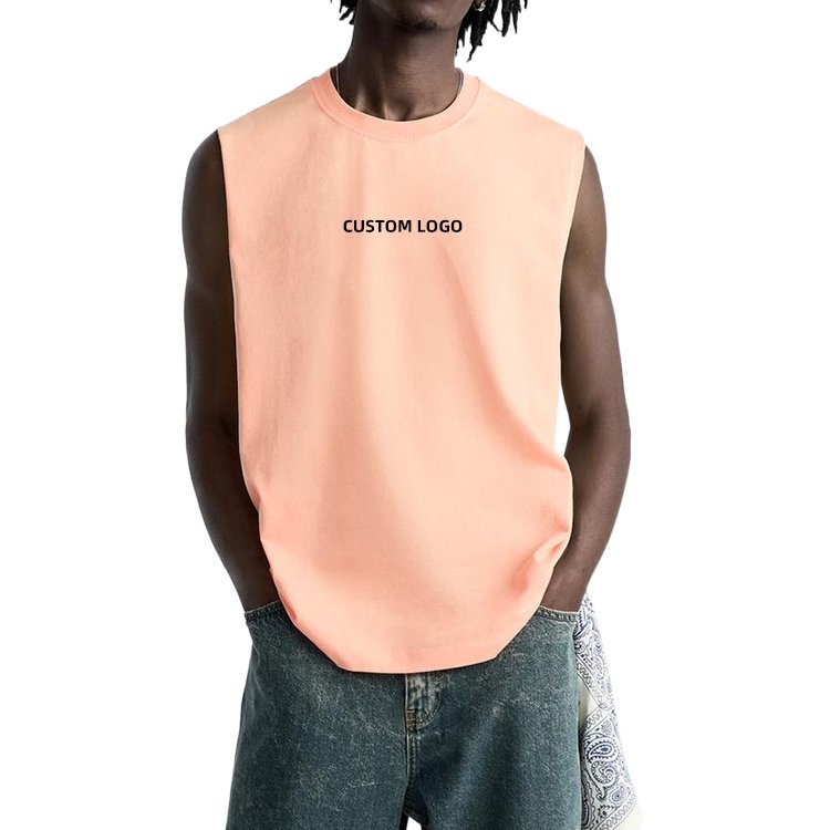 custom logo wide shoulder gym workout quick dry elastin ribbed 100% cotton blank solid regular knit basic undershirts tank top