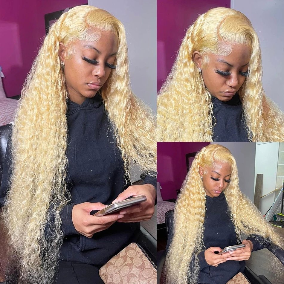 180 Density Cuticle Aligned Raw Hair Wig Front Wigs Frontal Wig 613 Deep Wave Glueless Full Hd Lace Blonde Brazilian Hair Long