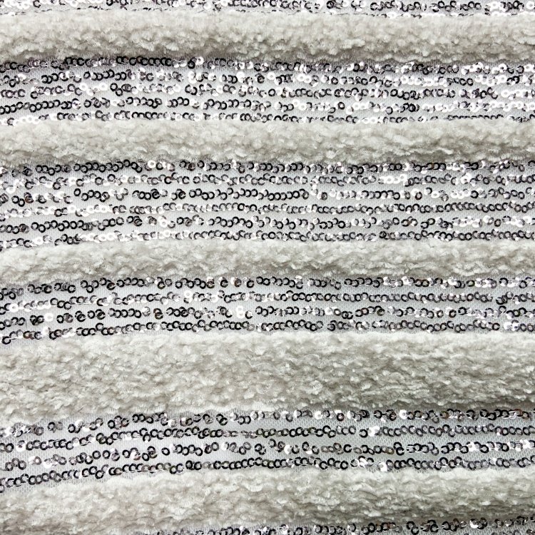 Fashion design shaoxing textile heavy luxury mesh stripe velvet sequin net embroidery fabric for girl party dress S-11415