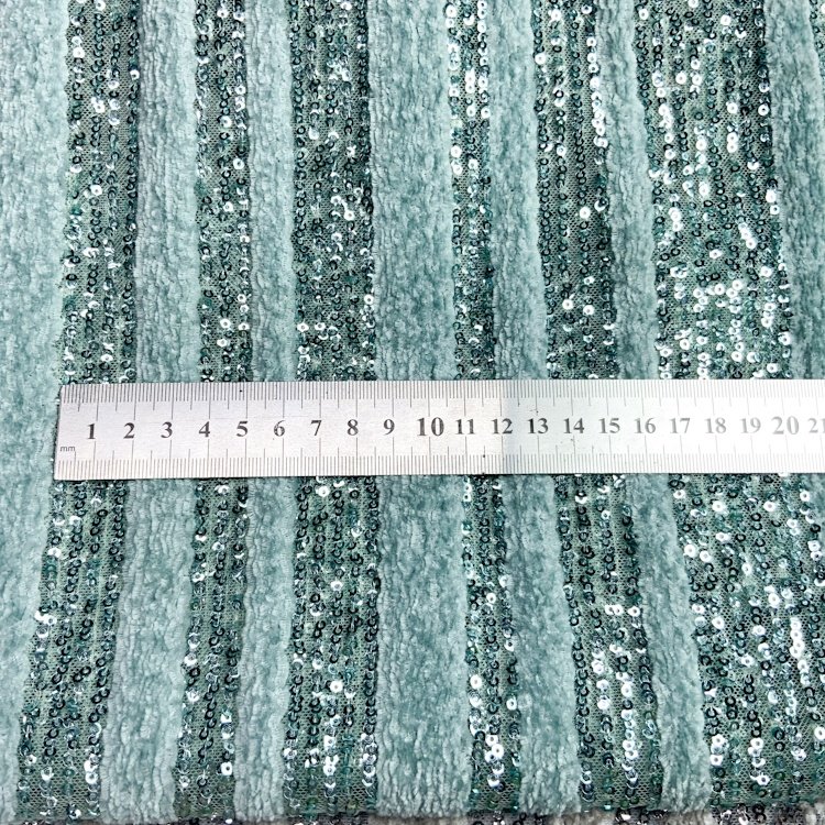 Fashion design shaoxing textile heavy luxury mesh stripe velvet sequin net embroidery fabric for girl party dress S-11415