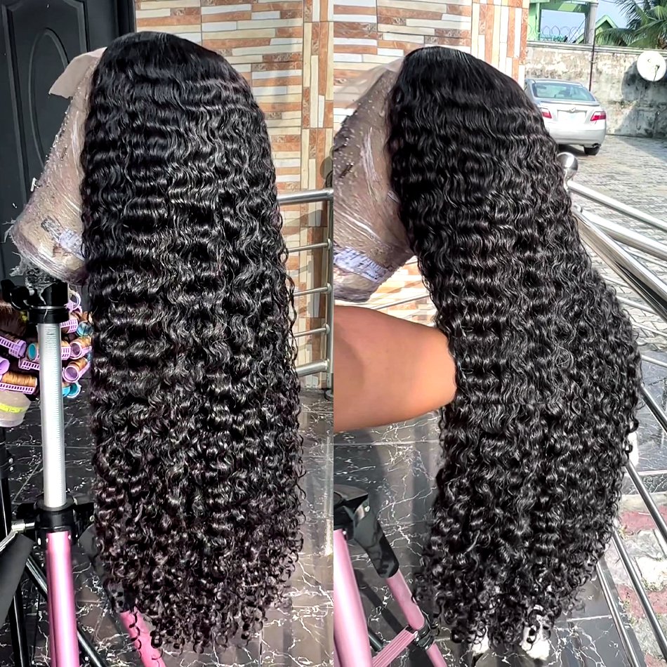 Raw Indian Hair Hd Lace Frontal Wig,Cuticle Aligned Human Hair Transparent Hd Lace Front Wigs,Burmese Curly Wigs For Black Women