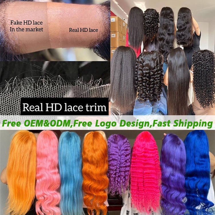 Raw Indian Hair Hd Lace Frontal Wig,Cuticle Aligned Human Hair Transparent Hd Lace Front Wigs,Burmese Curly Wigs For Black Women