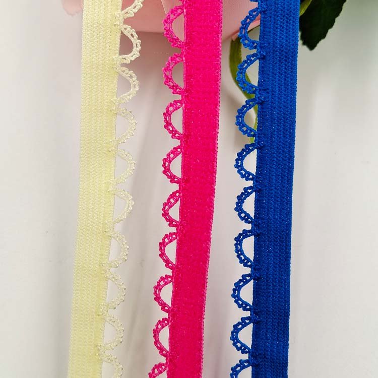 Garment underwear picot scallop elastic webbing belt sewing spandex picot lace elastic webbing band underwear diy