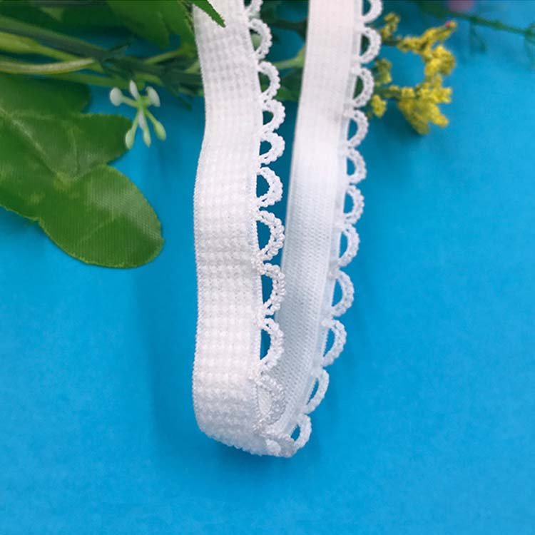 Garment underwear picot scallop elastic webbing belt sewing spandex picot lace elastic webbing band underwear diy