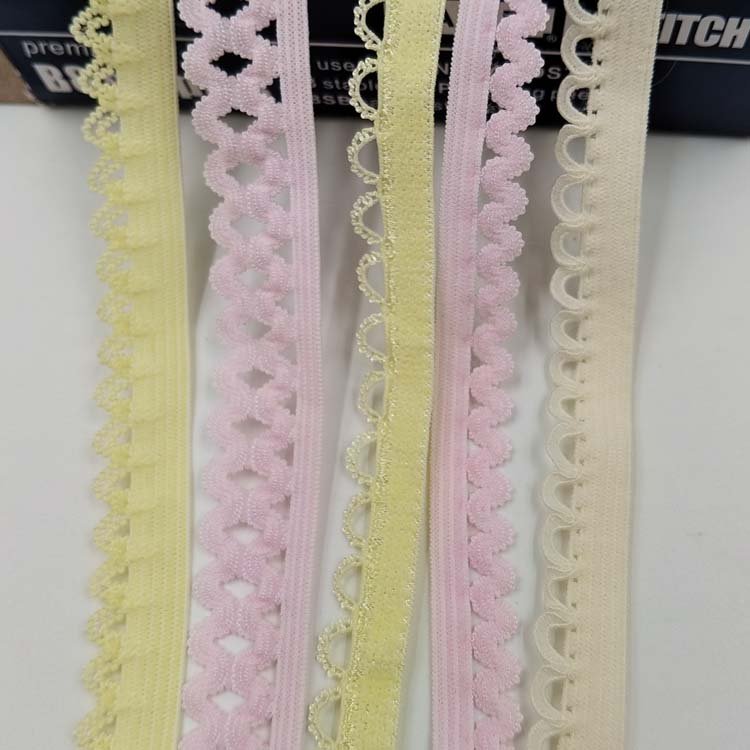 Garment underwear picot scallop elastic webbing belt sewing spandex picot lace elastic webbing band underwear diy