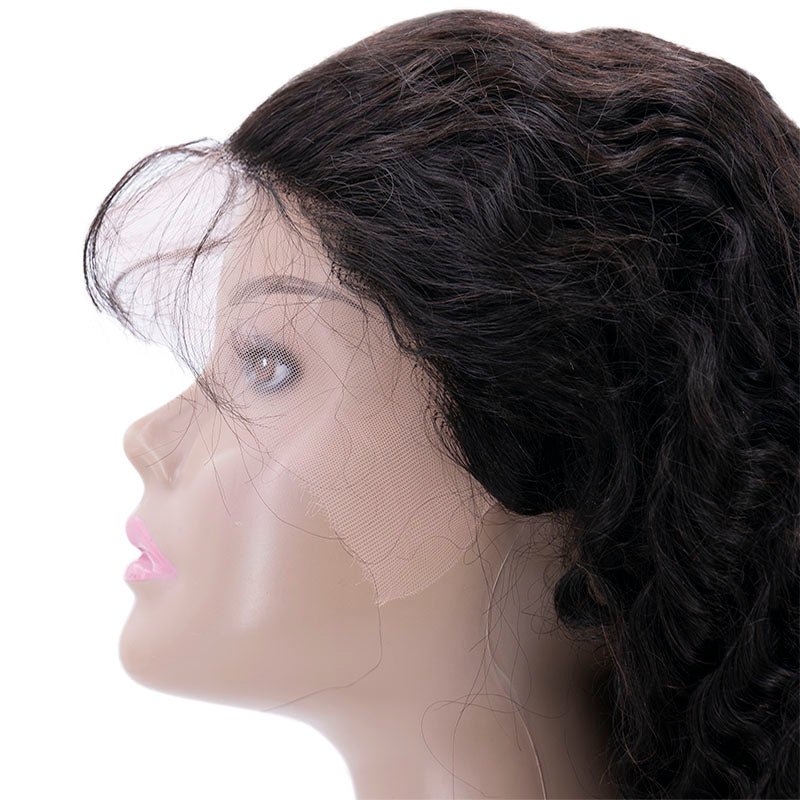 Wholesale Factory Price 100% Real Human Hair transparent Lace Frontal Wig 150% Deep Wave 10-30 Inches 13x4 lace front wig