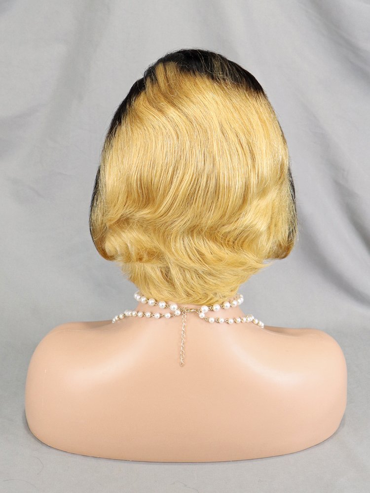 Unprocessed Vendor Virgin Brazilian Human Hair Lace Front Wig Full 13x4 Frontal Natural Raw Short Bob Wigs Color 1b27 Pixie Wig