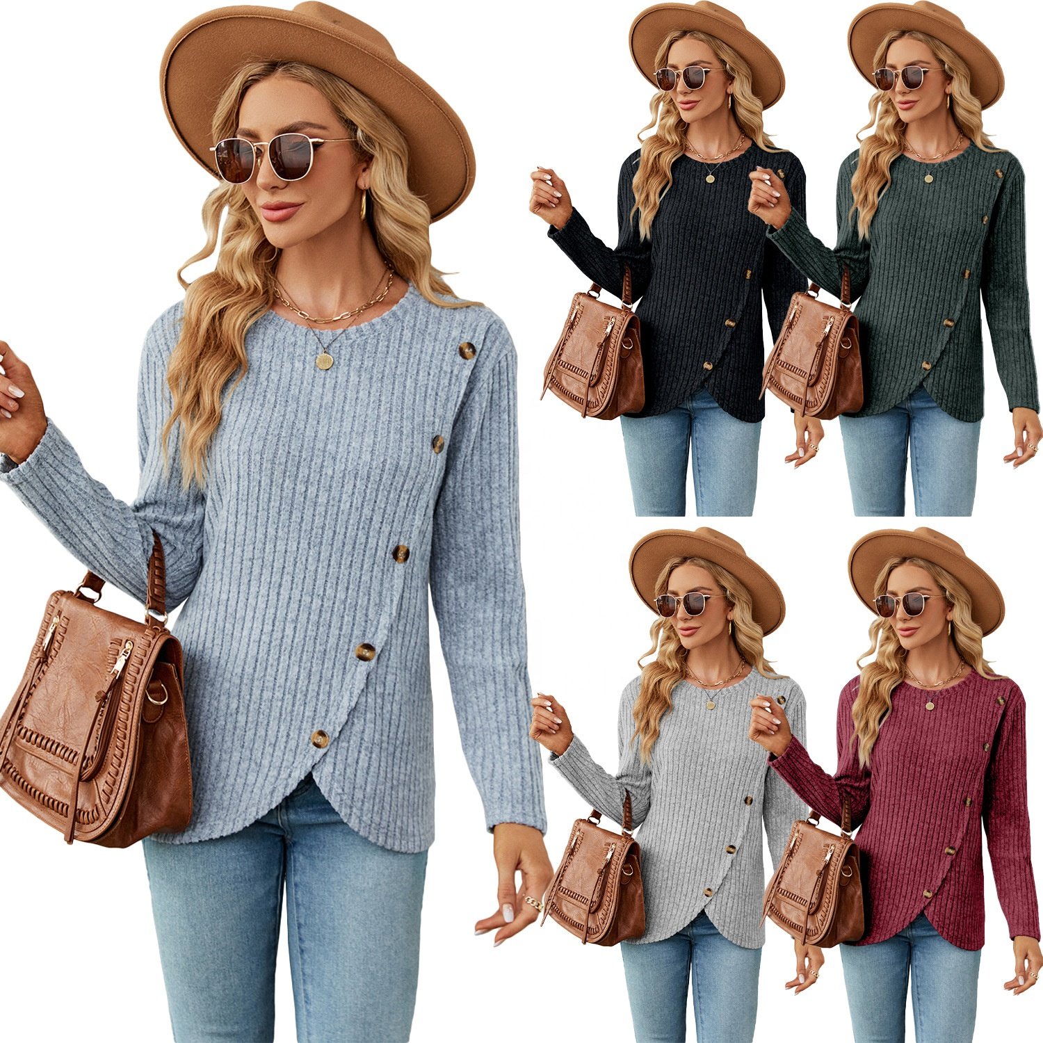 Elegant Ladies T-Shirt Winter Collection Viscose Fabric Custom Logo Soft Ribbed Brushed Ladies' T-Shirt Wholesale Availability