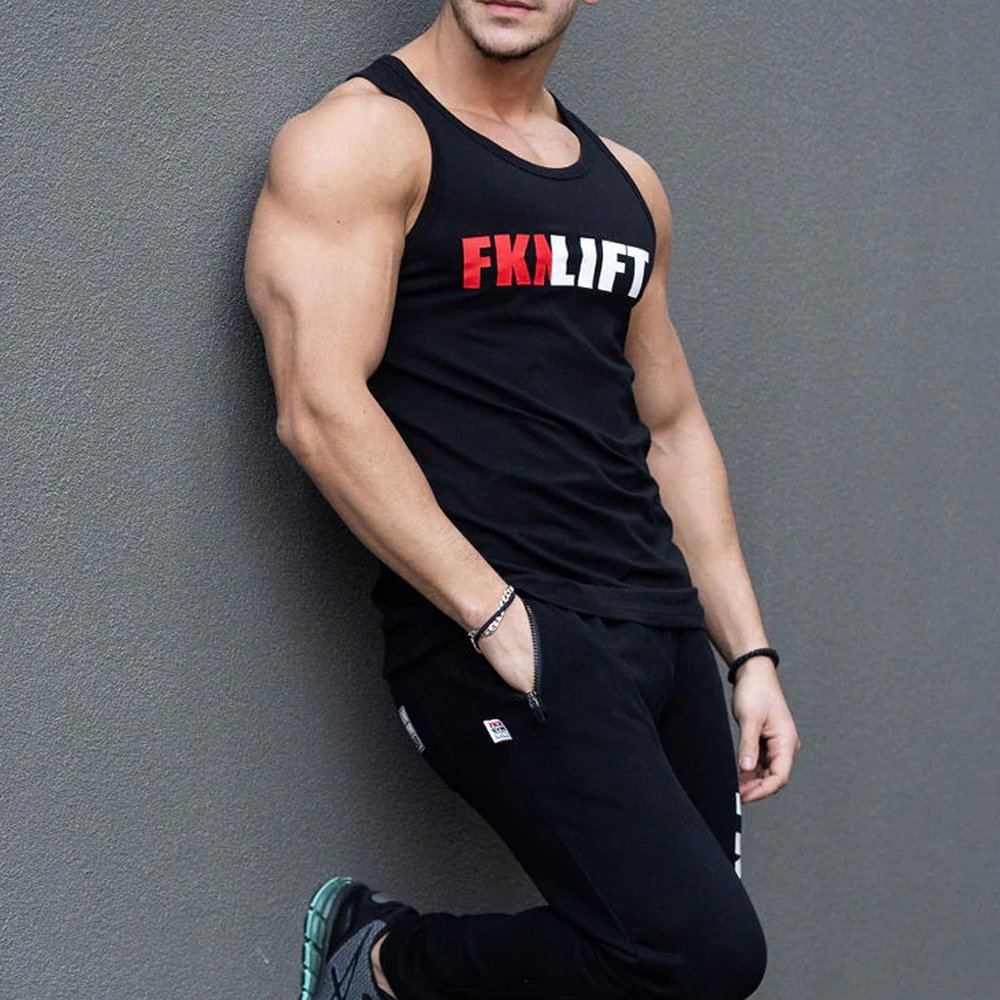 High Quality Men's Summer Casual Crop Gym Singlets Custom Merino Wool Solid Halter Breathable Ribbed Top Wholesale Sports Gym