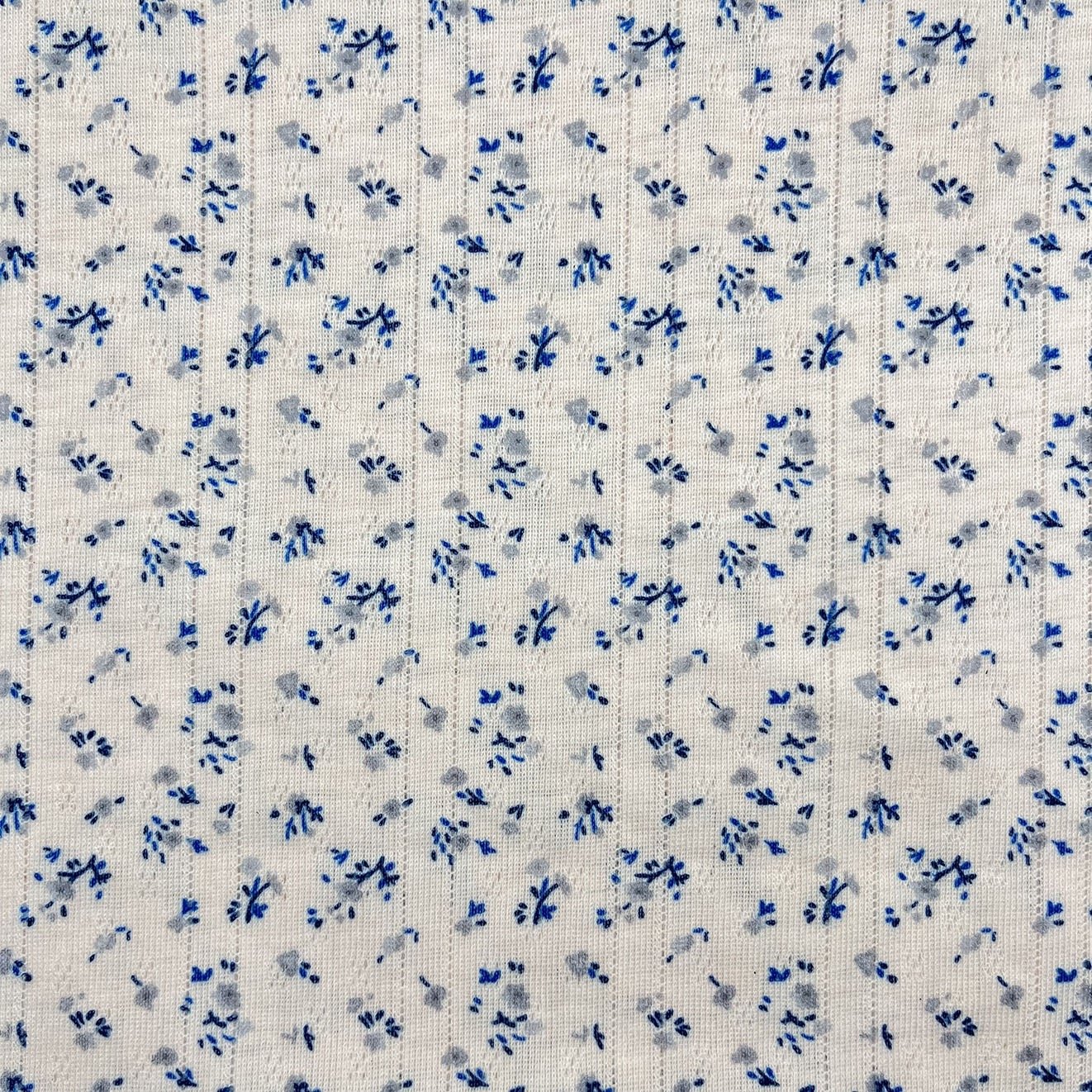 High quality polyester spandex 220GSM small flower custom knit rib digital printed fabric for cardigan