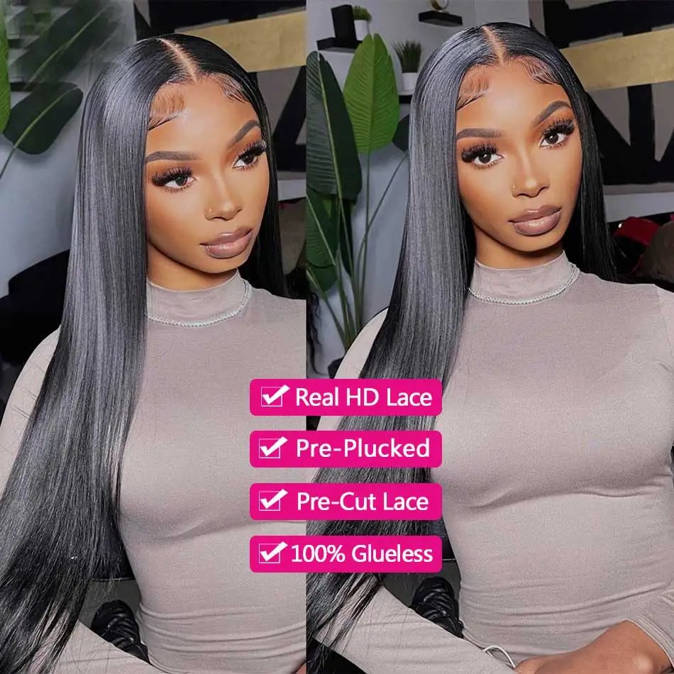 Indian Vendor Wear And Go Virgin Raw Indian Wigs Human Hair 13x4 Closure Lace Front Cuticle Aligned Glueless HD Lace Frontal Wig
