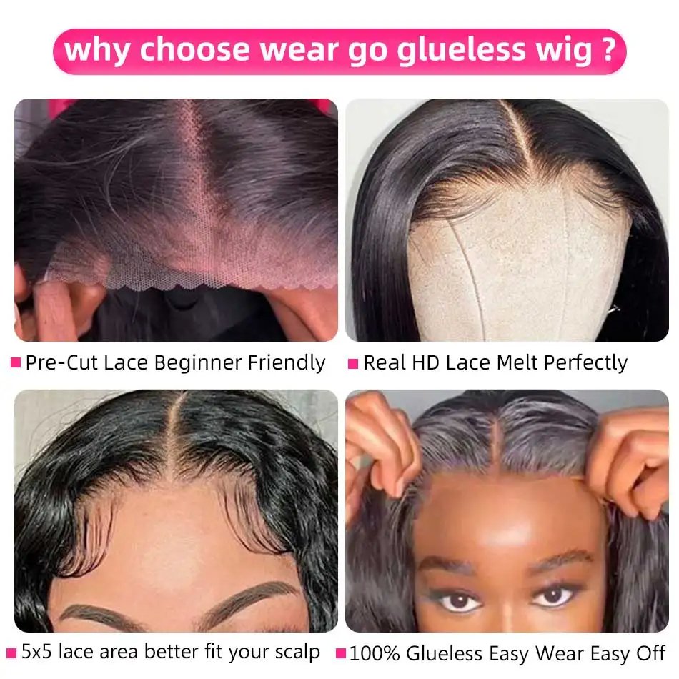 Indian Vendor Wear And Go Virgin Raw Indian Wigs Human Hair 13x4 Closure Lace Front Cuticle Aligned Glueless HD Lace Frontal Wig