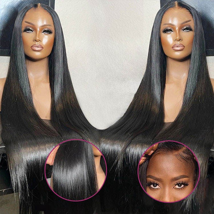 Indian Vendor Wear And Go Virgin Raw Indian Wigs Human Hair 13x4 Closure Lace Front Cuticle Aligned Glueless HD Lace Frontal Wig