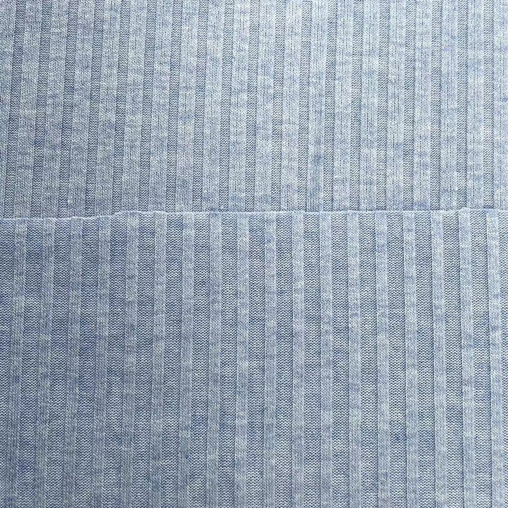 280GSM Custom Fashion Clothing Fabrics and Textiles Rayon Polyester Nylon 5*3 Rib Knit Fabric for Garment