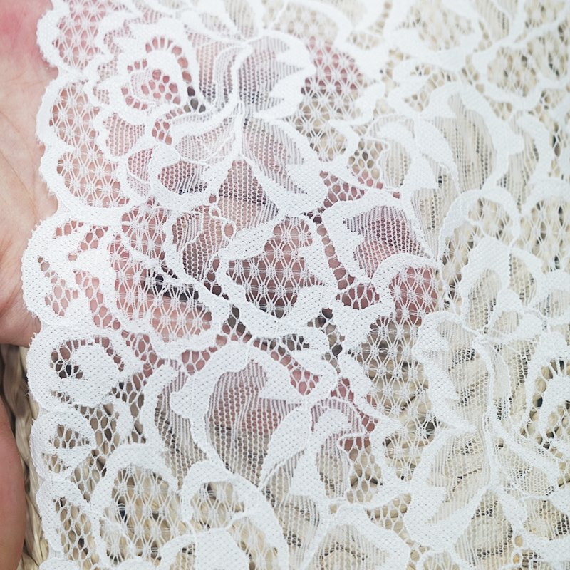 New Design Stretchy 18 Soft White Floral Lace Nylon Trim For Women Underwear