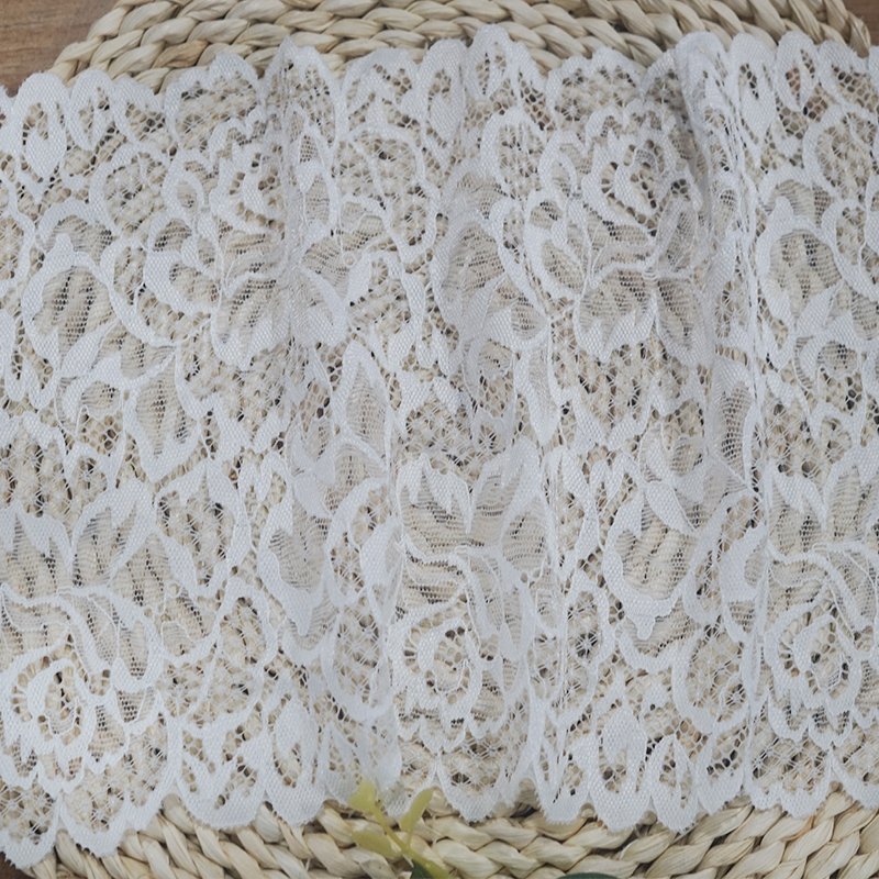 New Design Stretchy 18 Soft White Floral Lace Nylon Trim For Women Underwear