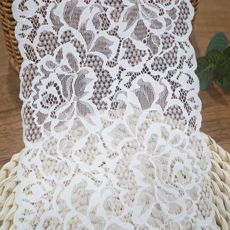 New Design Stretchy 18 Soft White Floral Lace Nylon Trim For Women Underwear