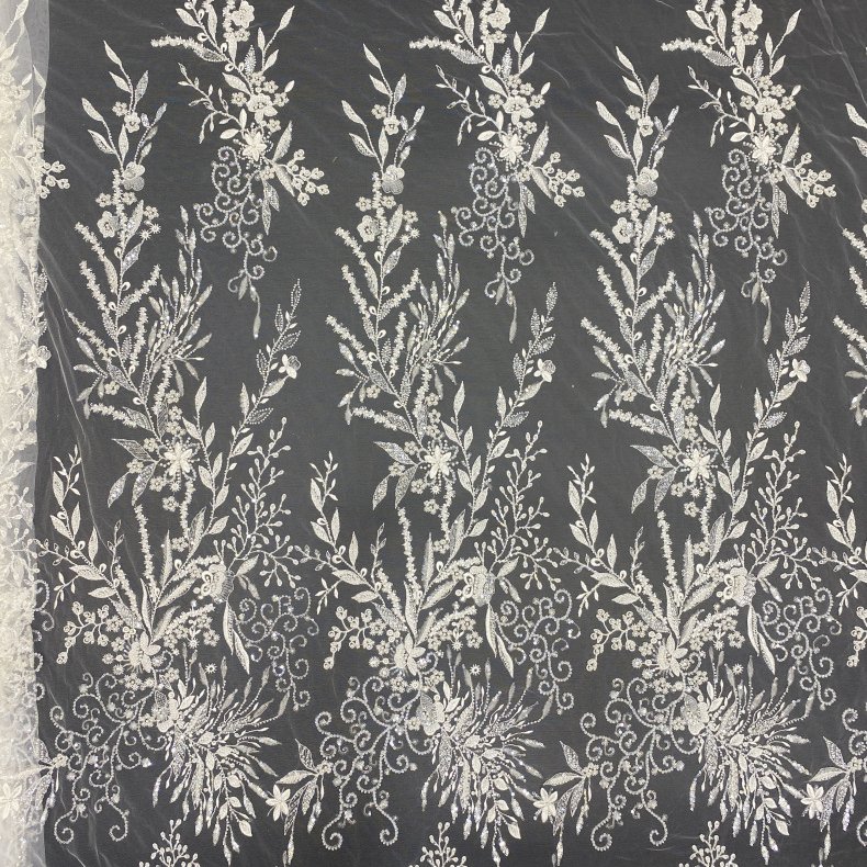 Luxury embroidery beaded lace fabric