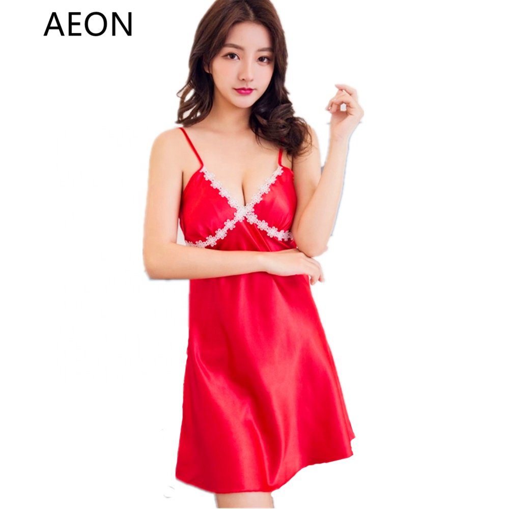 Women sexy lace lingerie fancy lace robe lingerie nighty for honeymoon
