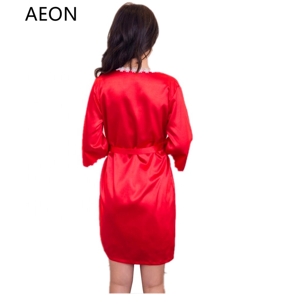 Women sexy lace lingerie fancy lace robe lingerie nighty for honeymoon