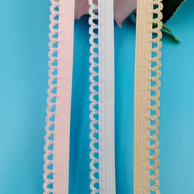Wholesale underwear picot lace shiny elastic webbing band garment accessories sewing picot bud edge stretch tape webbing