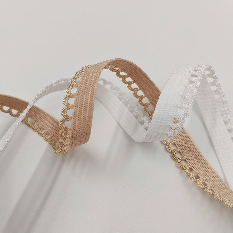 Wholesale underwear picot lace shiny elastic webbing band garment accessories sewing picot bud edge stretch tape webbing